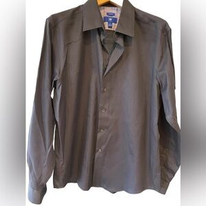 🔥Egara no-iron deep navy long sleeved button up shirt. Great quality and NICE!